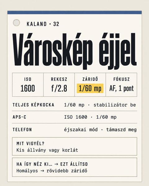 Kaland 32, Városkép éjjel: Budapest